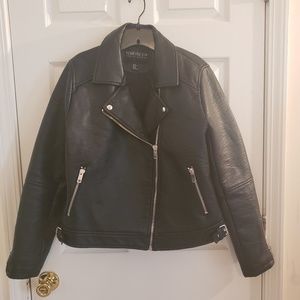 Faux leather biker jacket